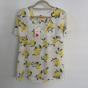 Buddy Love Lemon Print Avril V-Neck Top